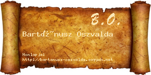 Bartánusz Oszvalda névjegykártya